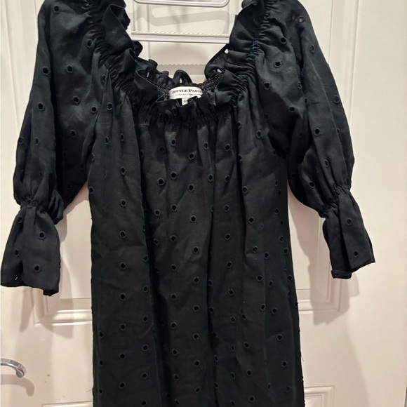 Style Paris by Susan Sutherland eyelet linen maxi dress sz 40 - Picture 3 of 4